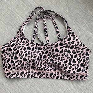 Pink leopard sports bra